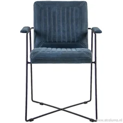 Trendy moderne eetkamerstoel metaal/stof