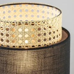 Trendy tafellamp driepoot zwart met webbing