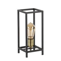 Trendy tafellamp Marlay zwart met brons