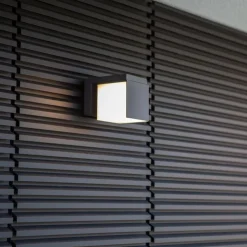 Verstelbare LED buitenlamp kubus donker grijs IP54