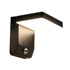 Verstelbare LED buitenlamp zwart IP54 met sensor
