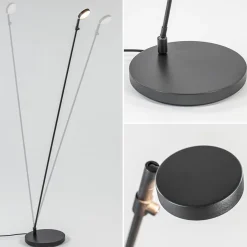 Verstelbare LED leeslamp zwart geborsteld staal dim-to-warm