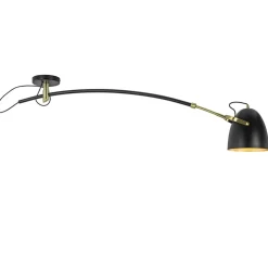 Verstelbare plafondlamp mat zwart met goud