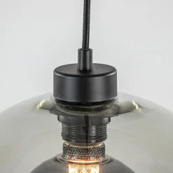 Videlamp zwart 5-lichts smoke glas