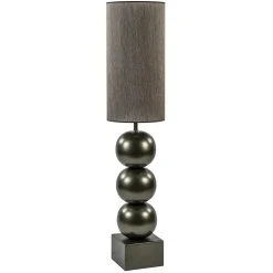 Vloerlamp bruin met cilinder kap bruin