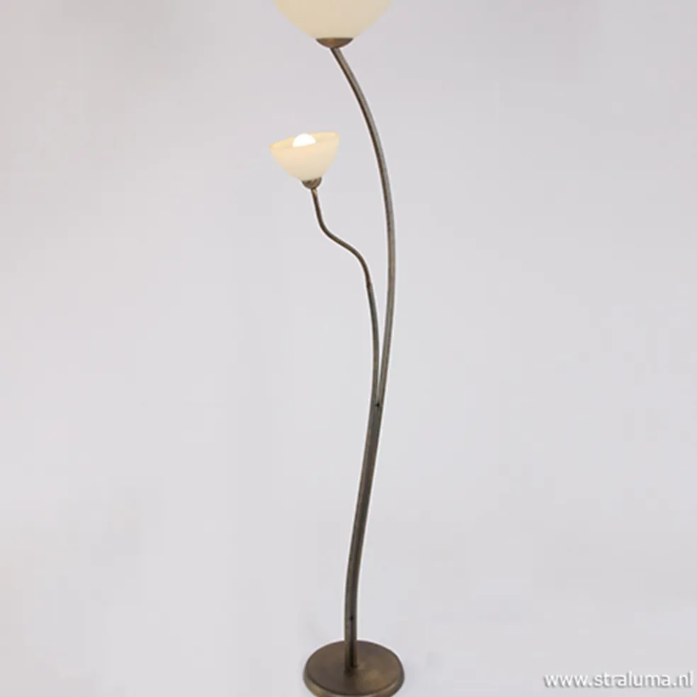 Vloerlamp Capri brons/Glas