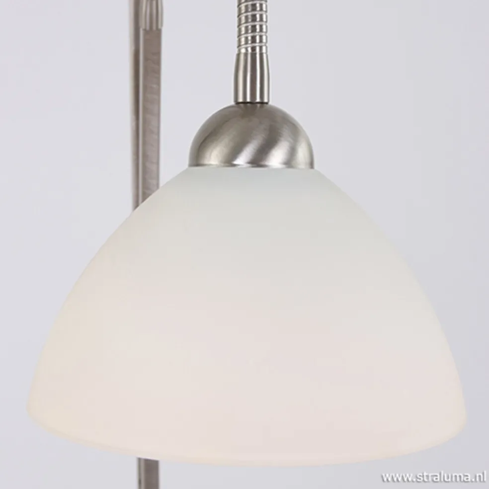 Vloerlamp Capri staal/glas met leeslamp
