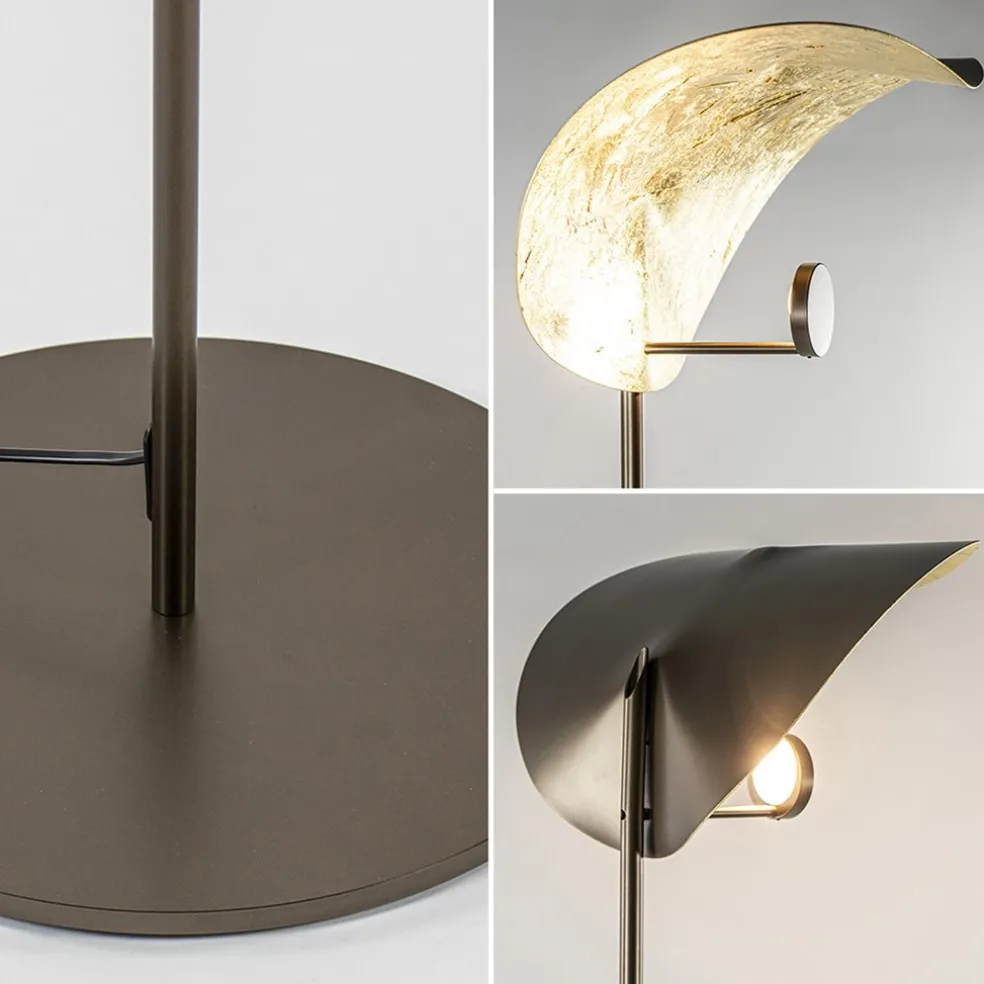 Vloerlamp Chapeau coffee/goldleaf