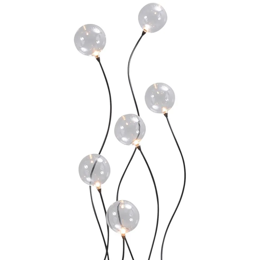 Vloerlamp Gio zwart + bolglas helder