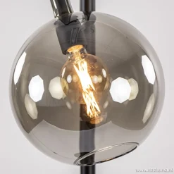 Vloerlamp Globe 1L zwart/smoke glas 25cm
