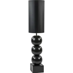 Vloerlamp hotel chic zwart met kap zwart/goud