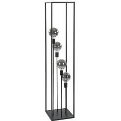 Vloerlamp open frame zwart 4-lichts