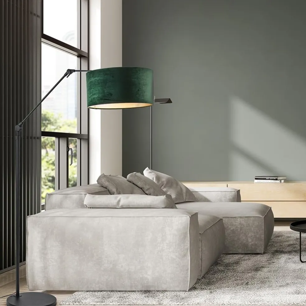 Vloerlamp Prestige Chic zwart/kap groen