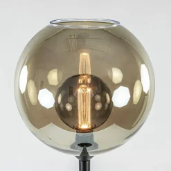 Vloerlamp zwart + smoke glas