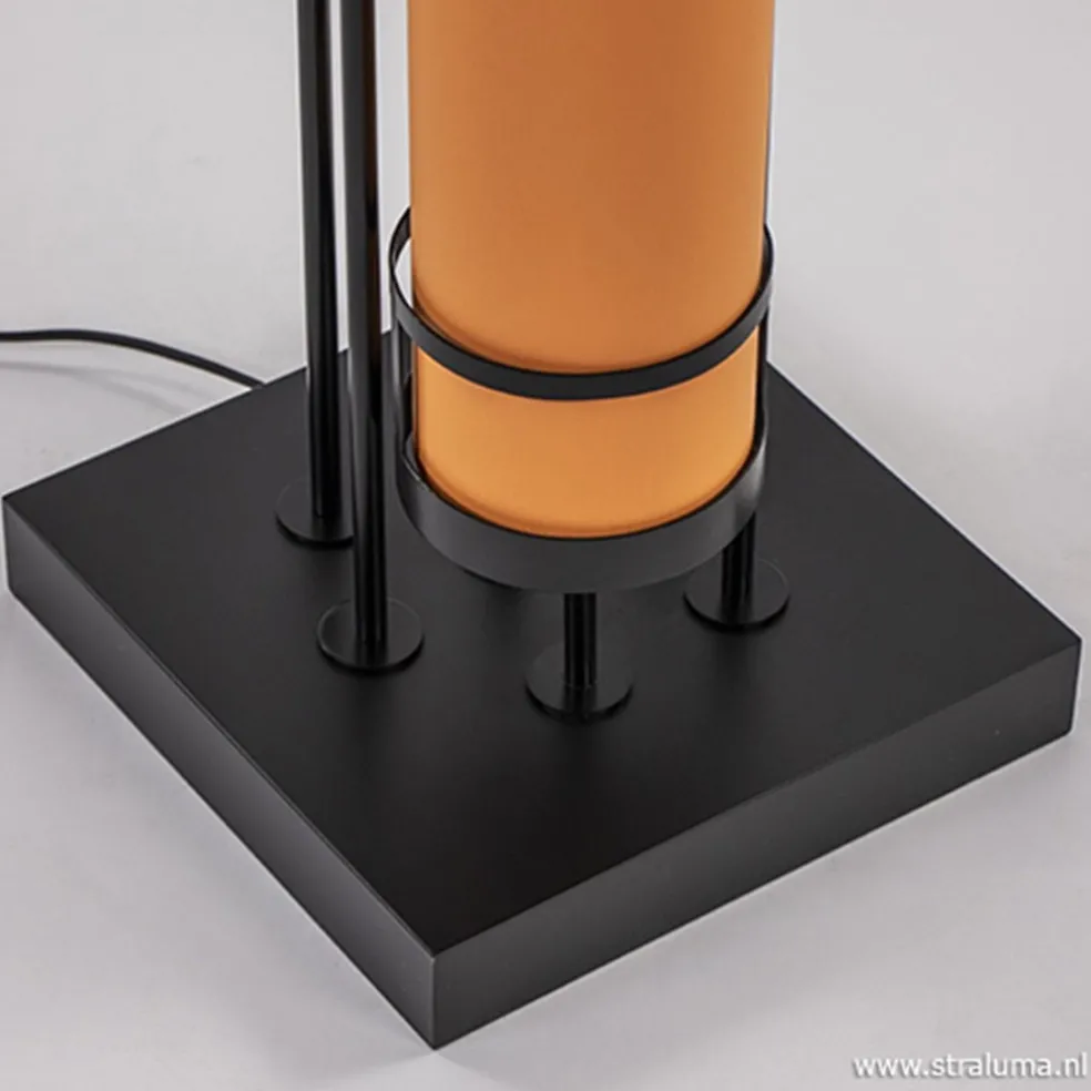 Vloerlamp zwart 6L multicolor rood