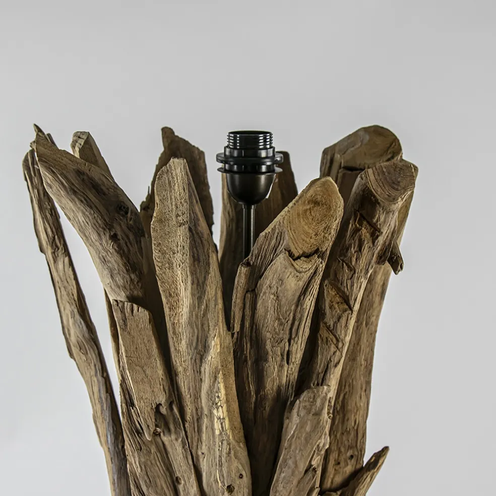 Vloerlamp/lampvoet Margret hout naturel excl kap