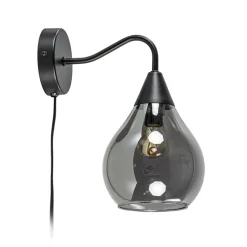 Wandlamp Cambio zwart + smoke glas