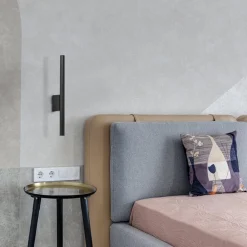 Wandlamp cilinder smal zwart  up+down g9