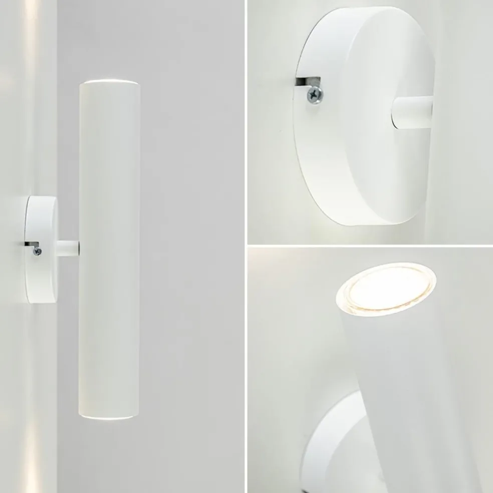 Wandlamp cilinder wit up+down GU10