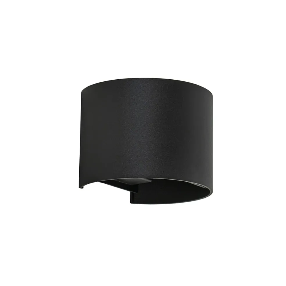 Wandlamp Davos afgerond zwart IP54 2700k