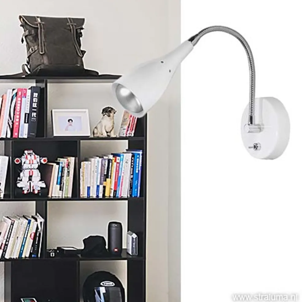 Wandlamp Elite verstelbaar nikkel wit