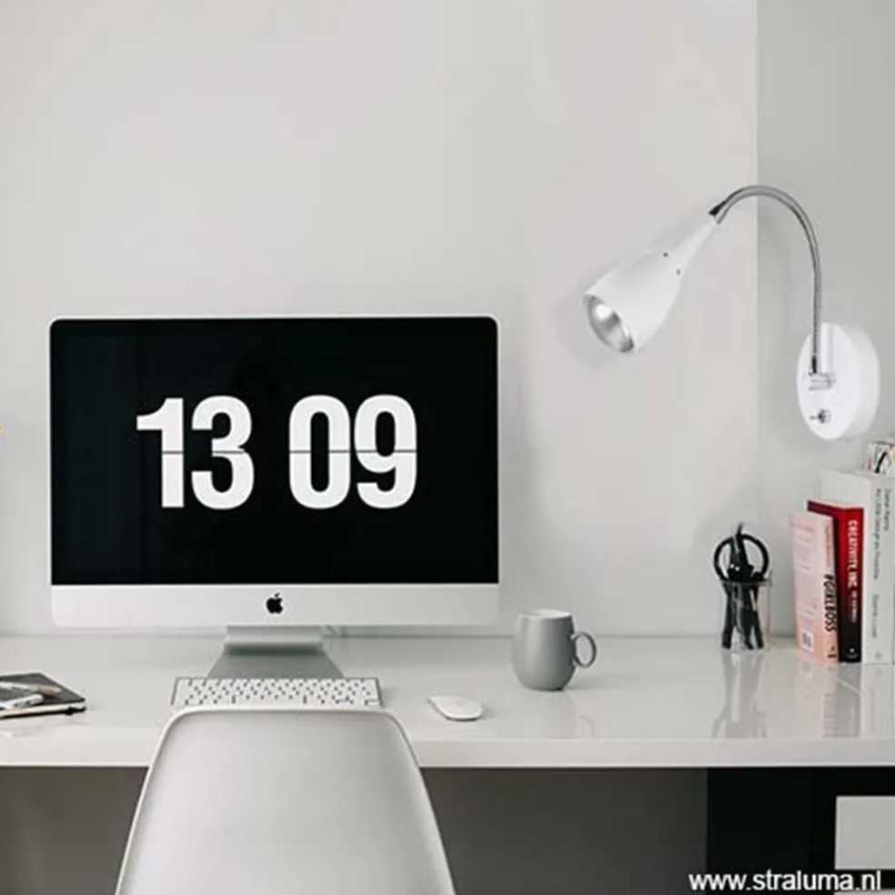 Wandlamp Elite verstelbaar nikkel wit