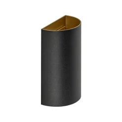 Wandlamp Hera afgerond zwart/matgoud 2xgu10