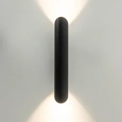 Wandlamp koker smal up+down zwart