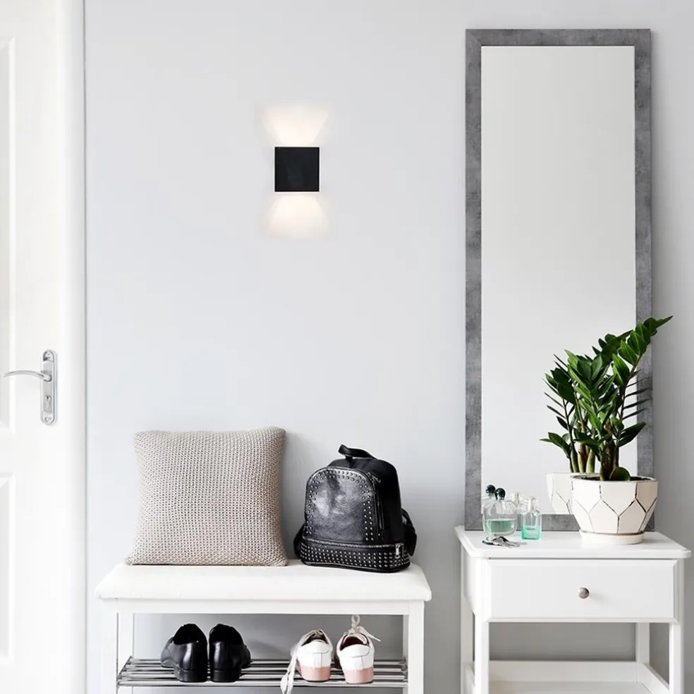 Wandlamp kubus verst. zwart/grijs ex.g9