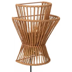 Wandlamp papier naturel met mat goud