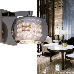 Wandlamp Pearl glas/chroom