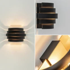 Wandlamp Scudo zwart/goud 20cm