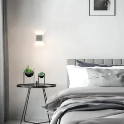 Wandlamp Stretto kubus alu