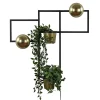 Wandlamp zwart/goud inclusief plantenpotten