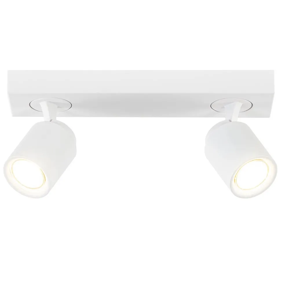 Witte 2-lichts opbouwspot GU10 verstelbaar