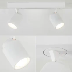 Witte 2-lichts opbouwspot GU10 verstelbaar