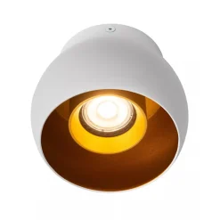 Witte plafondspot GU10 met gouden binnenzijde