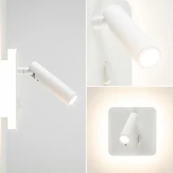 Witte wandlamp vierkant inclusief LED en spot