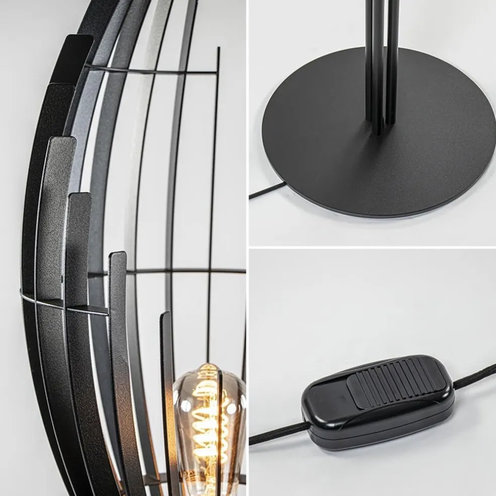 Zwart metalen design vloerlamp Omegna dimbaar