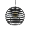 Zwart metalen hanglamp bol 30 cm