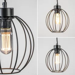 Zwarte draad hanglamp bol klein