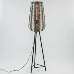 Zwarte driepoot Adeta met nikkel kap