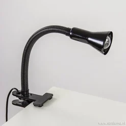 Zwarte klemlamp/leeslamp voor bureau