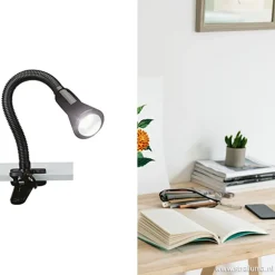 Zwarte klemlamp/leeslamp voor bureau