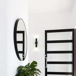 Zwarte wandlamp up+down cilinder GU10