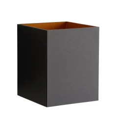 Zwarte-gouden wandlamp Xera vierkant